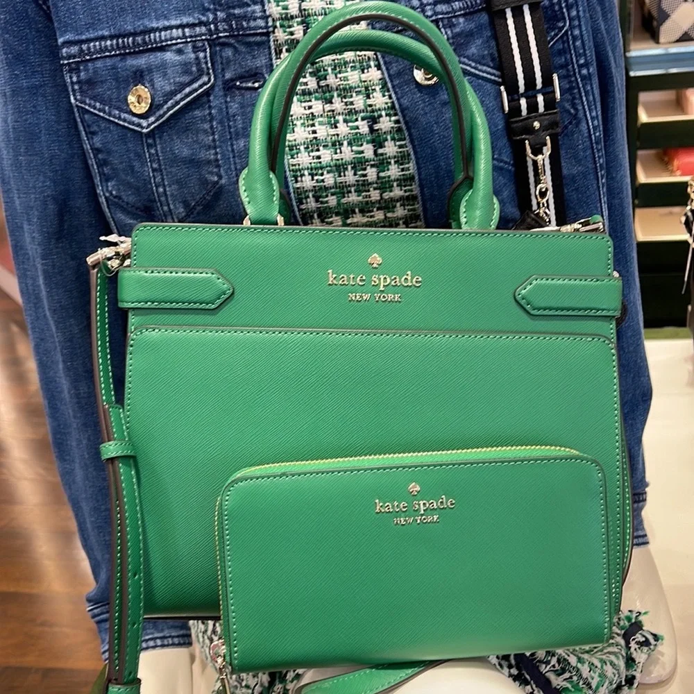 Kate Spade staci medium satchel
&
KSNY Staci Large Continental Wallet
Green Bean - Picture 1 of 16